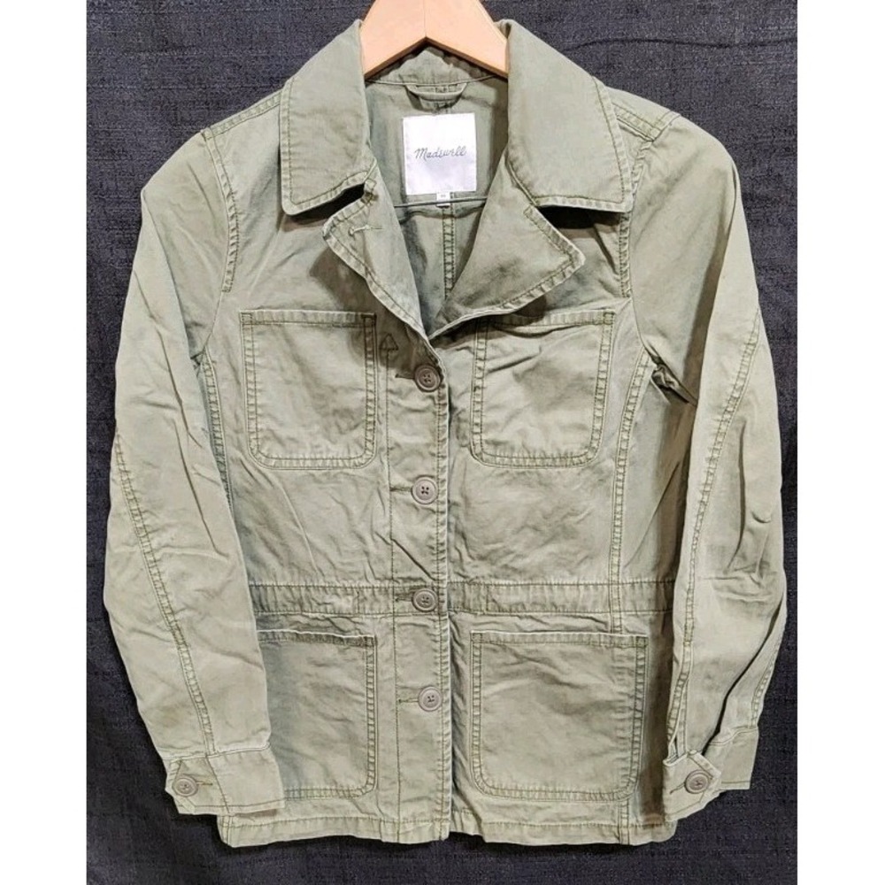 MADEWELL‎ Women's XS Green Outbound Utility Jacket Army Green Field Cargo EUC